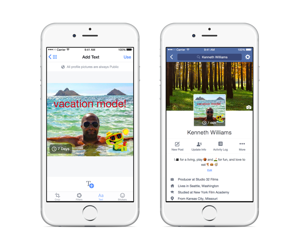 Facebook vai permitir fotos temporárias nos perfis